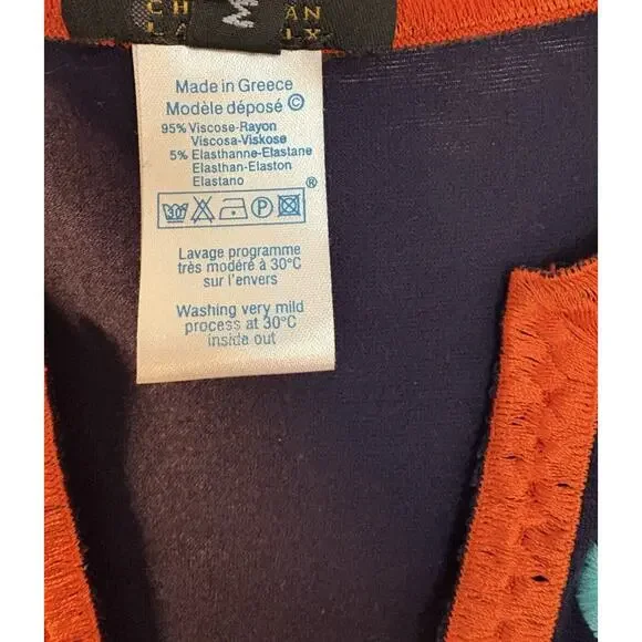 Christian Lacroix Bazar Floral Embroidered Dress M Blue Sleeveless Designer Y2K - Picture 9 of 9